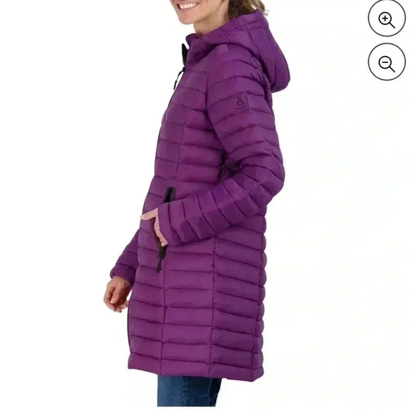 Reebok Women's Midweight Purple Puffer Coat sz 3 X - Picture 9 of 10